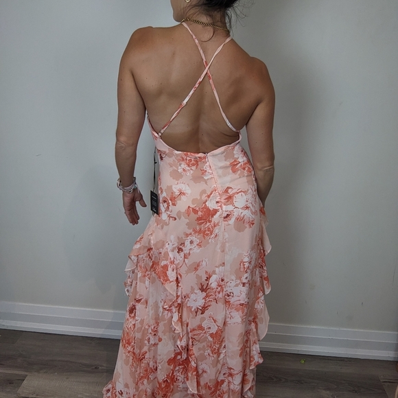 LULUS pink and floral maxi dress NWT - Picture 7 of 8